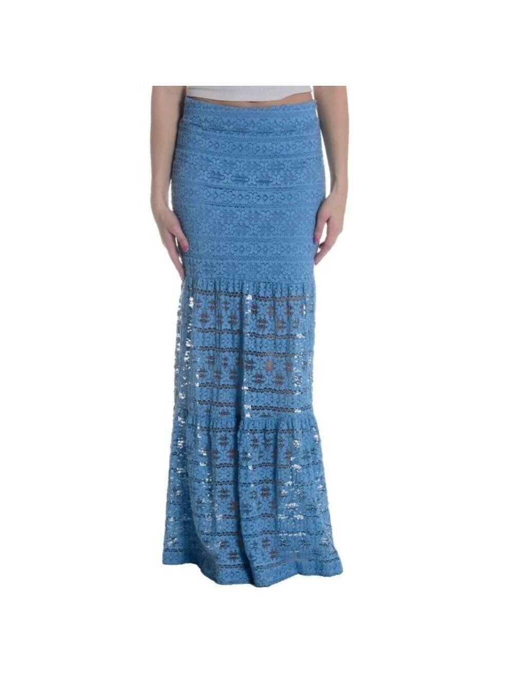 Nightcap Cherokee Stretch Stripe Lace Maxi Skirt 1